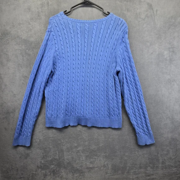 Lauren Ralph Laure Blue Cable Knit Sweater - Picture 8 of 8